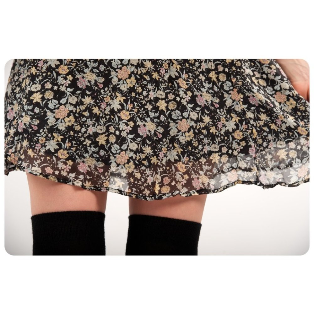 Winter Kate 100% Vintage Silk Floral Mini Skirt